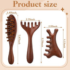 ProSuites 3 Pack Wooden Scalp Massager Tool Loc Combs, Long Handle Head Massage - Image 6