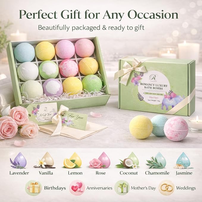 Bath Bombs Gift Set for Women – 12 Pack Spa Fizzies - Image 5