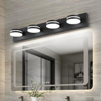 4-Light Bathroom Vanity Light, Matte Black Bathroom Light Fixtures Over Mirror - Image 6