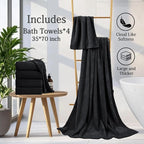 Black Bath Towels Set 35x70 Inches - Image 6