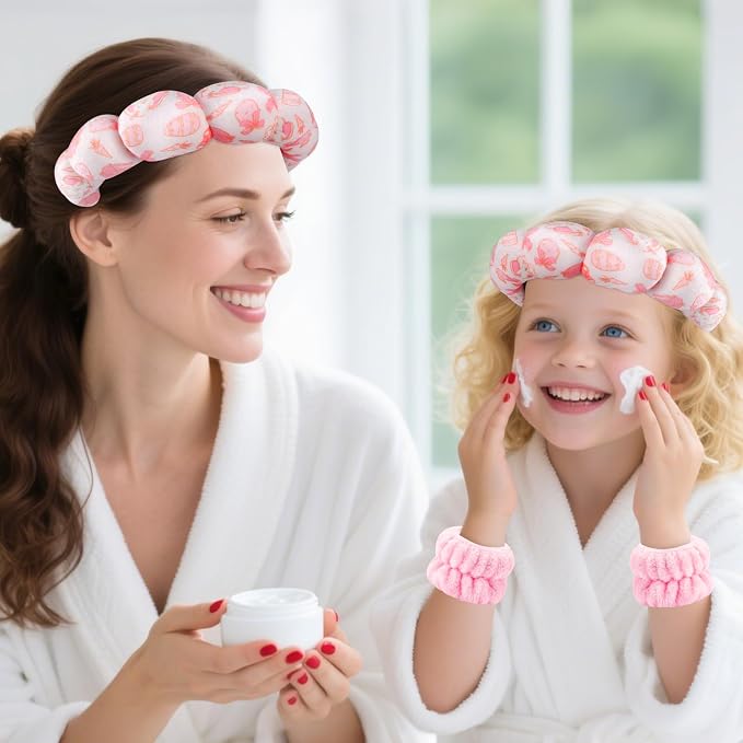 Zkptops Spa Headband for Washing Face Wristband Set Sponge Makeup Skincare - Image 7
