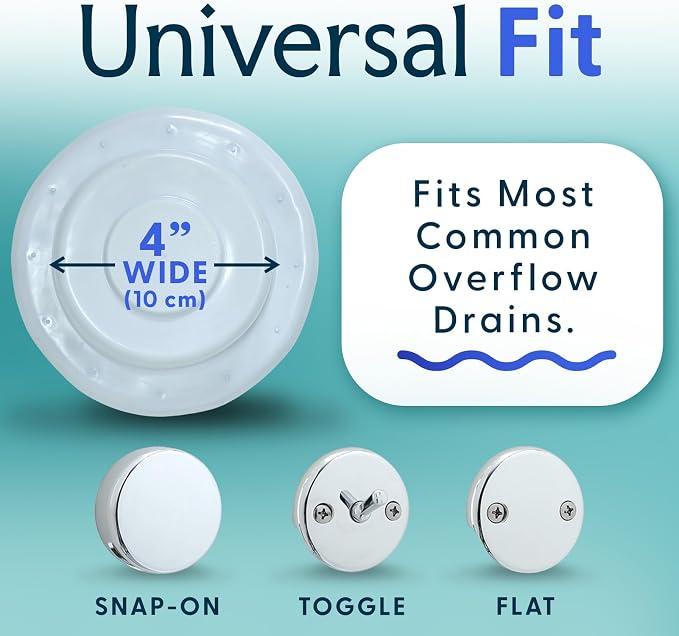 SlipX Solutions Bottomless Bath, Essential Overflow Drain Cover - Image 4