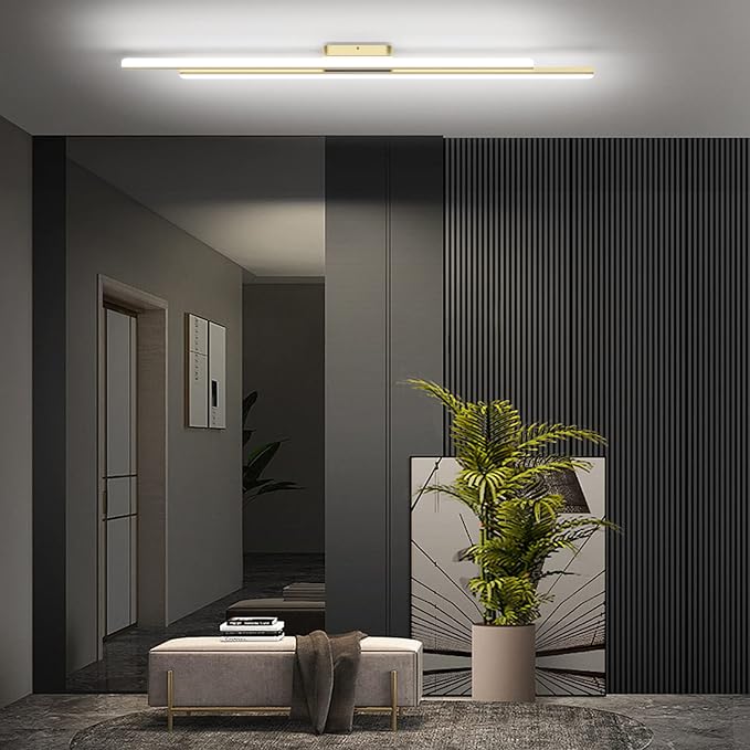 Ralbay 48" Gold Vanity Lights 48W Frosted Aluminum Modern LED Gold Bathroom - Image 5