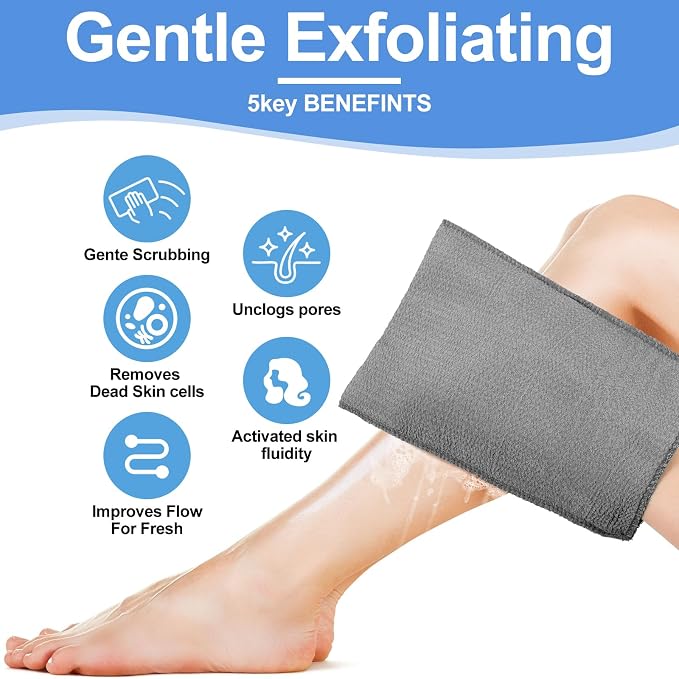 Tatuo 12 Pieces Korean Exfoliating Mitt Glove Italy Towel Body Skin Scrubber - Image 5