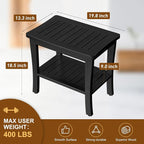 Extra Bamboo Black Shower Bench Stool Waterproof Shower Chair Spa Bath Seat - Image 6