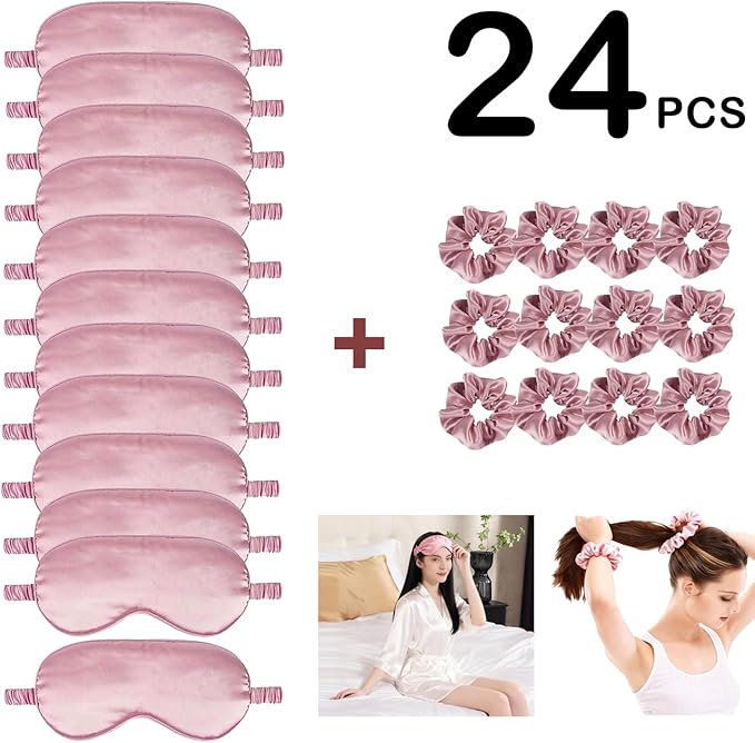 24Pcs Satin Eye Mask Silk Sleep Masks Silky Eyes Cover Blackout Blindfold - Image 4