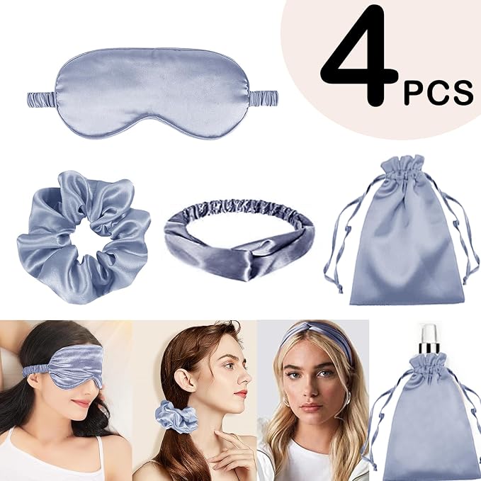 4Pcs Silk Sleep Masks Satin Eye Mask Silky Eyes Cover Blindfold Eyeshade - Image 2