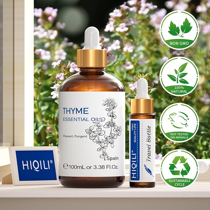 HIQILI 3.38 Fl Oz Thyme Essential Oil, 100% Pure Undiluted - Image 8
