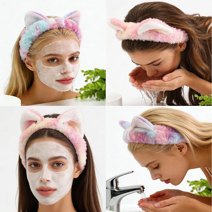 2 PCS Cute Cat Ear Spa Headband - Image 4