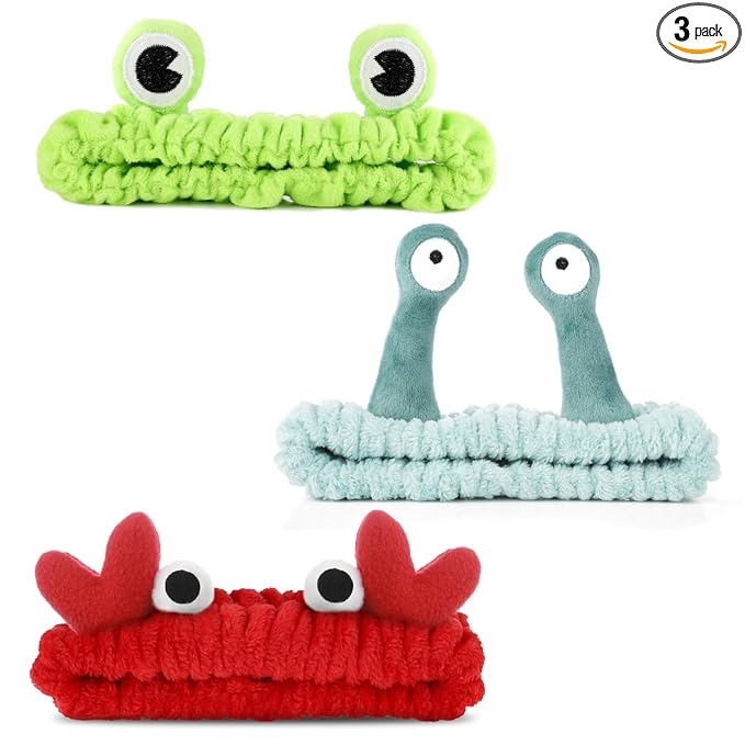 WLLHYF 3 Pack Spa Headband Face Wash Hairband Facial Makeup Head Wraps Cartoon by WLLHYF