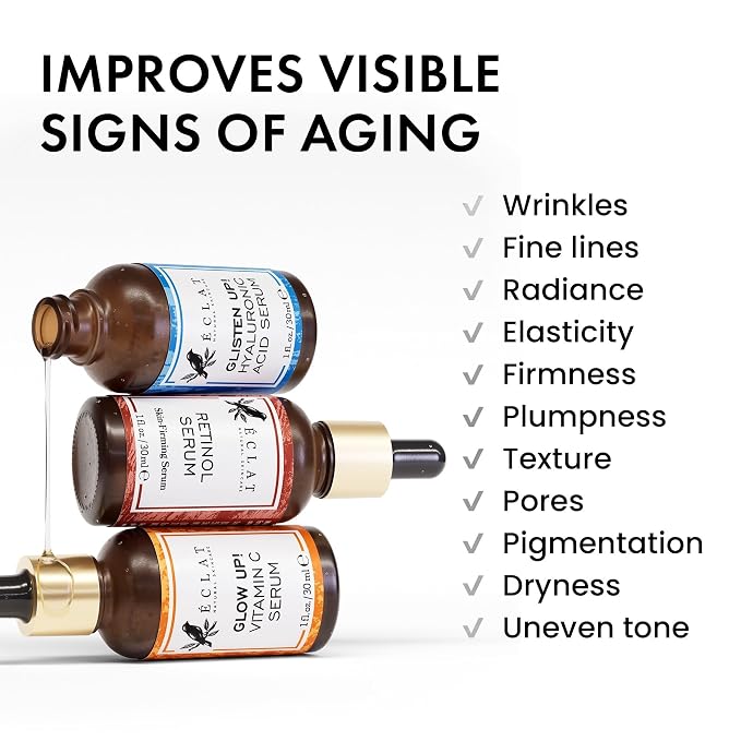 Eclat Skincare Face Serum Set – Vitamin C, Hyaluronic Acid - Image 4