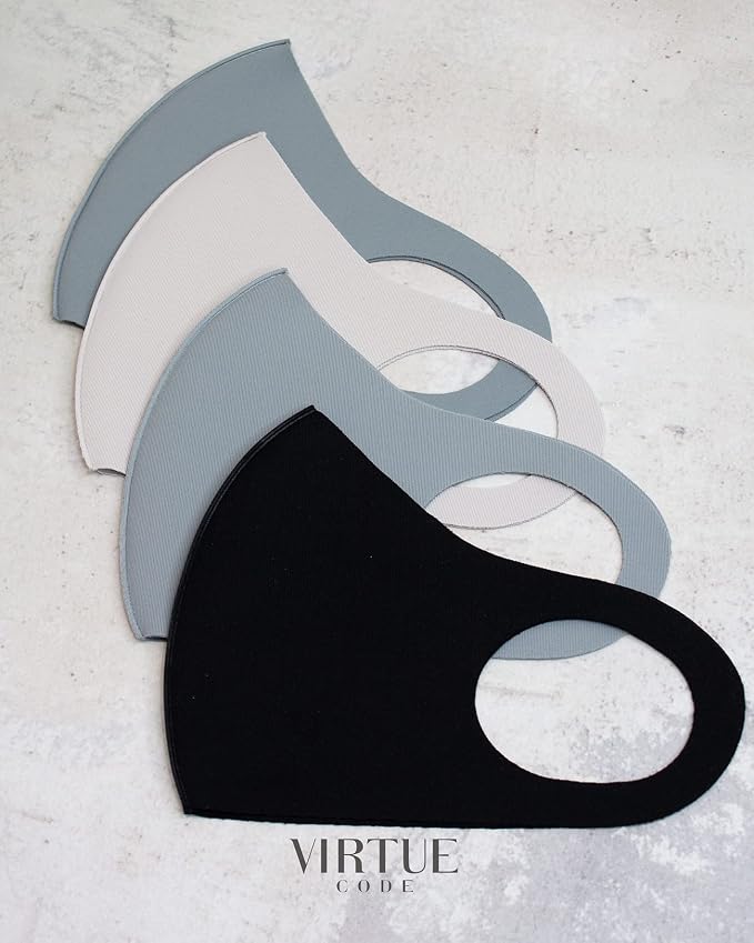 Virtue Code Second Skin Cloth Face Mask Pack. 4 Buttery Soft Masks Washable - Image 5