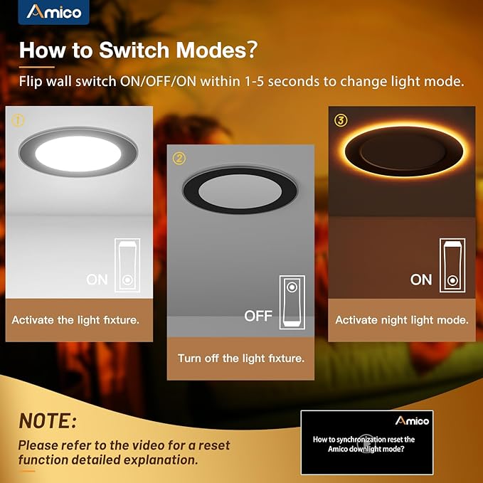 Amico 6 Pack Black 6 Inch 5CCT LED Recessed Ceiling Light - Image 3