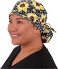 Sparkling EARTH Big Hair Ponytail Classic Surgical Style Scrub Working Cap by SparklingEARTH