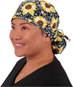 Sparkling EARTH Big Hair Ponytail Classic Surgical Style Scrub Working Cap by SparklingEARTH