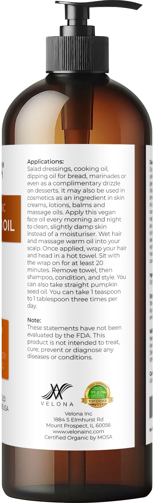 velona Pumpkin Seed Oil USDA Certified Organic - Image 4