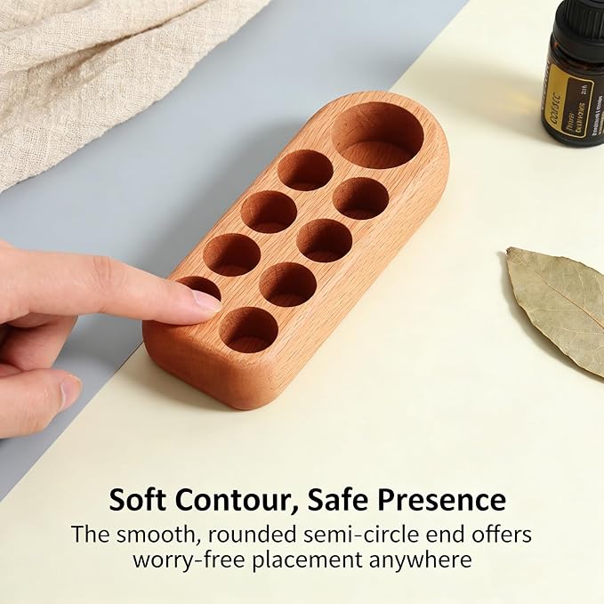 VolksRose 5~100ml 9 Holder Wooden Essential Oil Organizer - Image 7