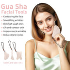 Skin Care Set, 1 Pack 3 in 1 Jade Gua Sha Massager, Guasha Tool - Image 2