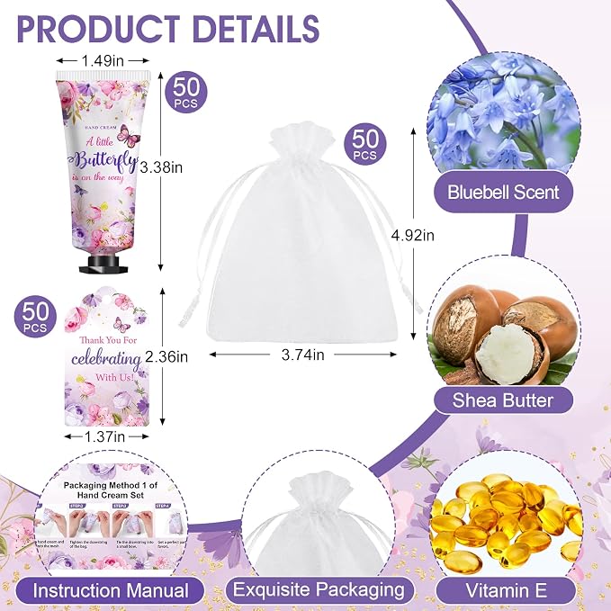 KONEUK 50 Sets Baby Shower Hand Cream Gifts, Wedding Party Favors, Baby Shower - Image 3