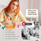 PELCAS Electric Nail Grinder, 10 Speeds Cordless Nail Drill - Image 3