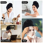SINLAND Microfiber Hair Drying Cap Hair Towel Turban Twist - Image 2