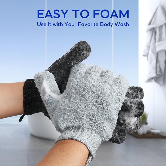 Exfoliating Gloves for Big Hands 8Pack- Lengthened and Large Double-Sided - Image 7