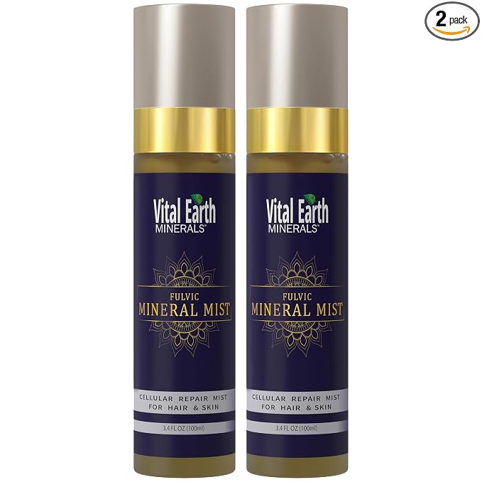 Vital Earth Fulvic Mineral Facial Mist, Travel-Friendly 2-Pack – Anti-Aging by VitalEarthMinerals