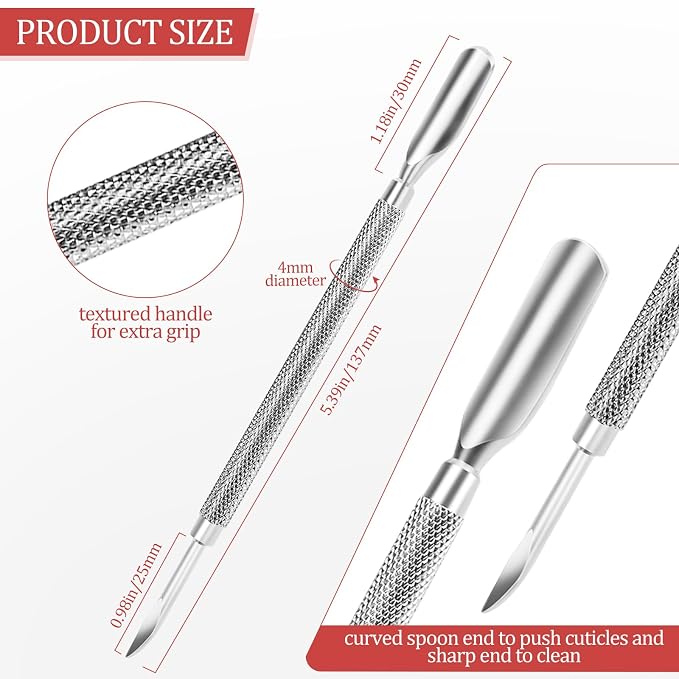 Cuticle Pusher Nail Polish Remover 2-in-1 Cuticle Trimmer Nail Care Tool - Image 2