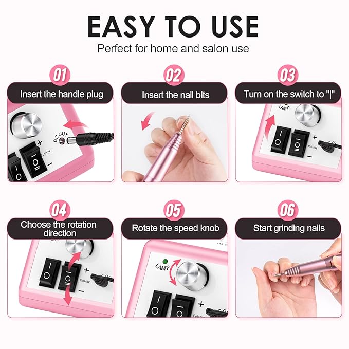 Subay Professional Finger Toe Nail Care Electric Nail Drill Machine Manicure - Image 6