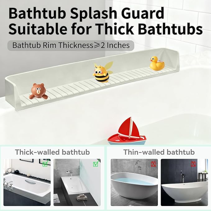 Bathtub Splash Guard for Tub Kids - 31IN Silicone Splash Guard - Image 5