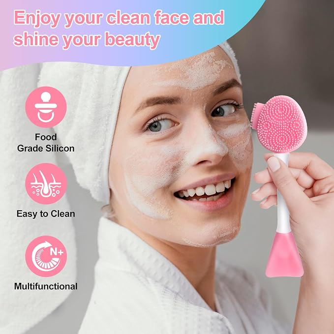 MUIIGOOD Silicone Face Scrubber Face Mask Brush Exfoliating Lip Cleansing - Image 2