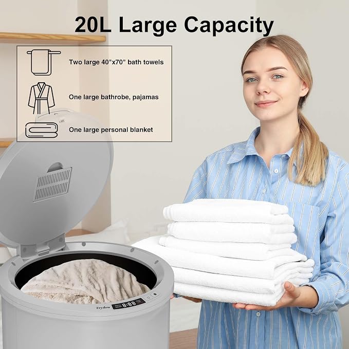 Trydow Ultra Large Capacity Towel Warmer Bucket, Rapid Heating - Image 5