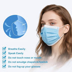 LEMENT 125 Pcs Blue Disposable Face Masks, 3 Ply Face Mask Elastic Earloops - Image 4