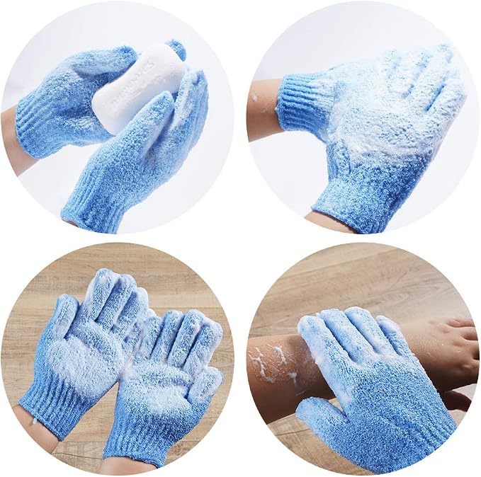 10 Pairs Exfoliating Gloves, Made of 100% Nylon, 10 Colors Double Sided - Image 5