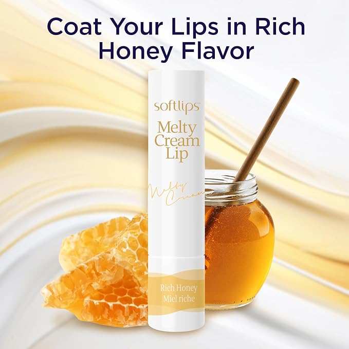 Softlips Melty Cream Hydrating Lip Balm, Honey Flavor, Long-Lasting - Image 5