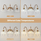 Vintage Bathroom Vanity Light, 3-Light Matte Antique Brass Finish Wall Sconce - Image 8