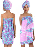 Bow Towel Wrap for Women Girls – Microfiber Shower Spa Wrap by QIULIBMH