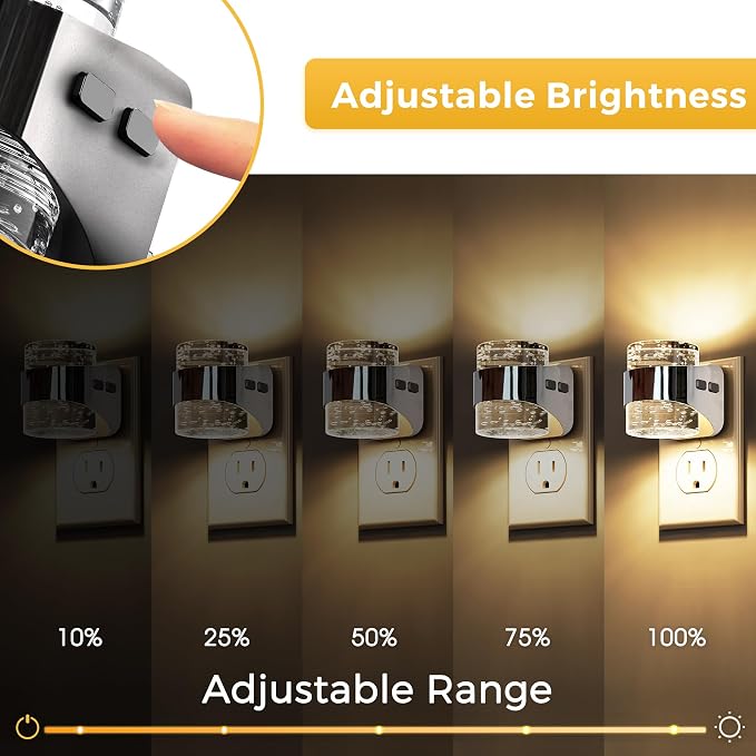 L LOHAS LED Night Light, 2 Pack 3000K Bubble Night Lights Plug into Wall - Image 3