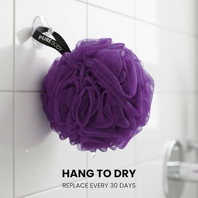 Large Purple Bath Sponge Pack of 3 – Gentle Exfoliation Loofahs - Image 2