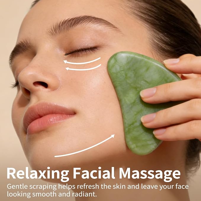 huefull Natural Xiuyan Jade Gua Sha Tool - Image 2