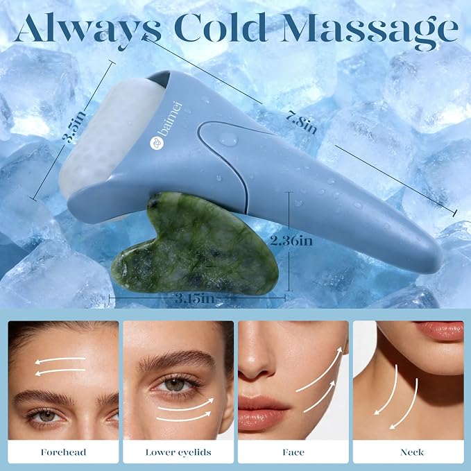 BAIMEI IcyMe Ice Roller for Face and Gua Sha Facial Tool Set, Ice Face Roller - Image 6