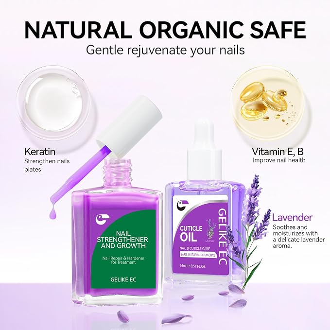 Gelike EC Nail Kit for Beginners: Purple Easy-Use Nail Polish Growth Treatment - Image 4