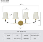 4-Light Bathroom Light Fixtures, Modern Light Fixture - Image 5