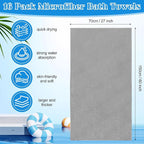 SmoothNovelty 16 Pack Microfiber Bath Towels Bulk 27'' x 60'' Oversized Beach - Image 2