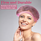 Geyoga 200 Pcs Disposable Nonwoven Bouffant Caps 21 Inch Hair Net Elastic Cap - Image 6