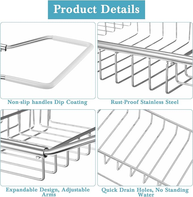 Cabilock Stainless Steel Expandable Bathtub Tray, Chrome Polished Telescopic - Image 5