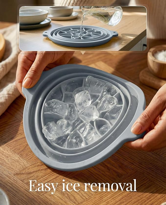 Face Ice Bath Bowl with Built-in Ice Tray, Foldable Silicone Face Bowl - Image 8