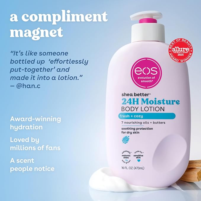 eos Shea Better Body Lotion, Fresh & Cozy, 24-Hour Moisture Skin Care, - Image 4