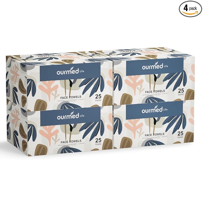 Ourmed Life Face Towels, Disposable Biodegradable Facial Towels by ourmedlife