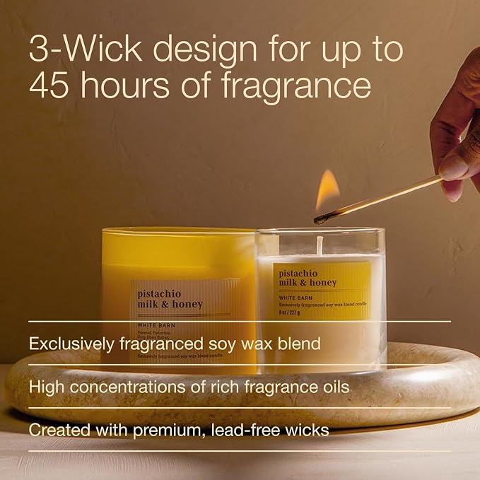Bath & Body Works 3-Wick Candle, Pistachio Milk & Honey Candle, Strong Throw - Image 4